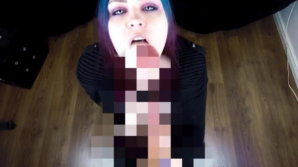 Fettes Facial für Nympho Goth-Göre