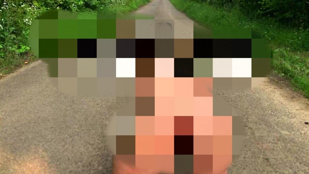 Mitten auf der Strasse auf allen vieren Gepisst